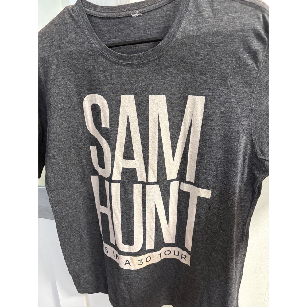 Sam Hunt 15 In A 30 Tour Graphic T-Shirt Charcoal Gray Concert Tee Womens Medium